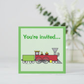 Train Coloring Birthday Party-uitnodiging Kaart (Staand voorkant)