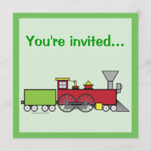 Train Coloring Birthday Party-uitnodiging