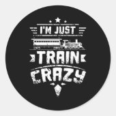 Train Crazy Ronde Sticker (Voorkant)