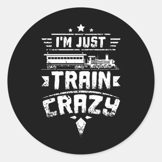 Train Crazy Ronde Sticker (Voorkant)