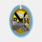 Train Crossing  Metalen Ornament (Voorkant links)