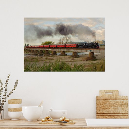 Train Crossing Otaki Poster (Keuken)