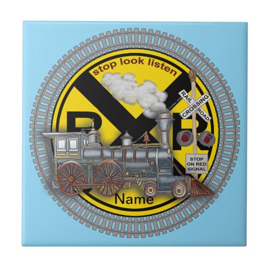 Train Crossing  Tegeltje (Voorkant)