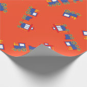 Train Cute Choo-Choo 1st Birthday Party Thema Cadeaupapier (Hoek)