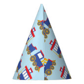 Train Cute Choo-Choo 1st Birthday Party Thema Feesthoedjes (Achterkant)