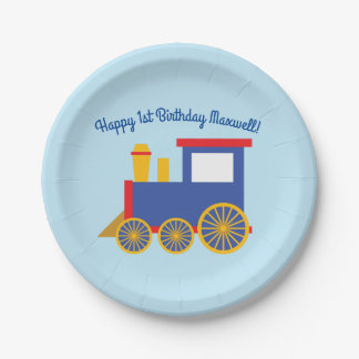 Train Cute Choo-Choo 1st Birthday Party Thema Papieren Bordje