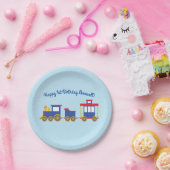 Train Cute Choo-Choo 1st Birthday Party Thema Papieren Bordje (Feest)