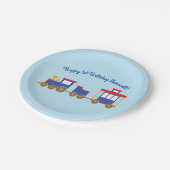 Train Cute Choo-Choo 1st Birthday Party Thema Papieren Bordje (Gekanteld)