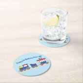 Train Cute Choo-Choo 1st Birthday Party Thema Ronde Kartonnen Onderzetter (Insitu)