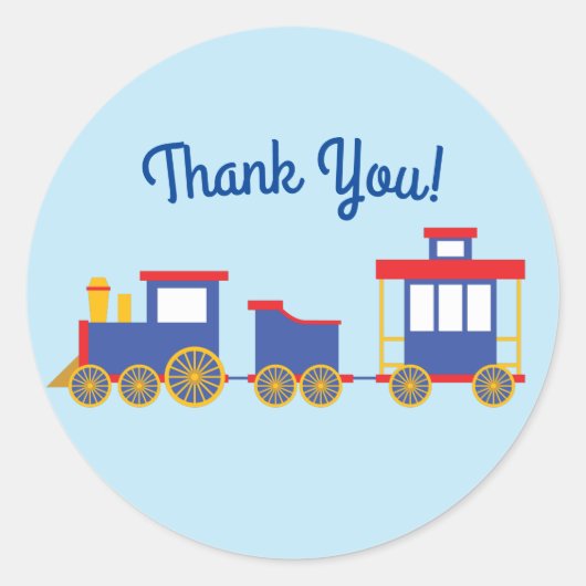 Train Cute Choo-Choo 1st Birthday Party Thema Ronde Sticker (Voorkant)