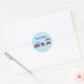 Train Cute Choo-Choo 1st Birthday Party Thema Ronde Sticker (Envelop)
