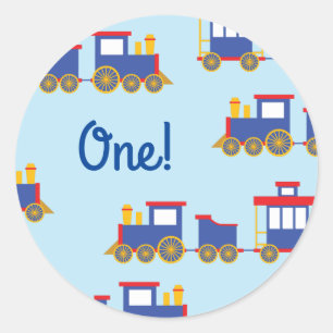 Train Cute Choo-Choo 1st Birthday Party Thema Ronde Sticker