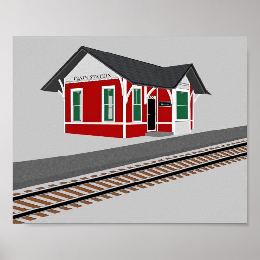 Train Depot Kinder Décor Print Poster (Voorkant)