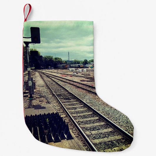 Train depot kleine kerstsok (Voorkant)