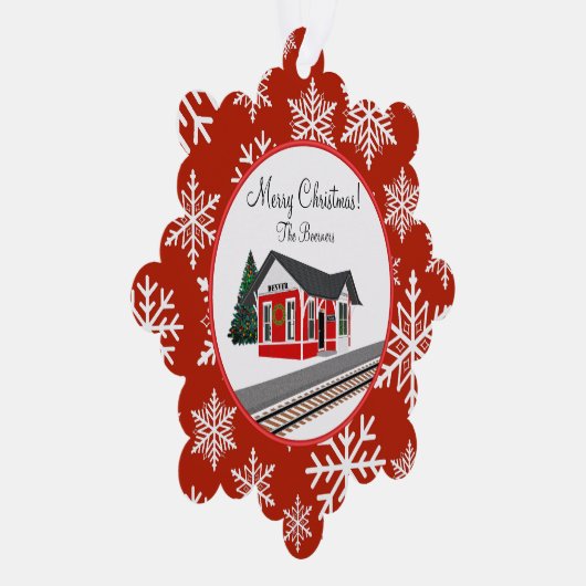 Train Depot Tekening Papier Ornament Gift Kaart (Rechts)