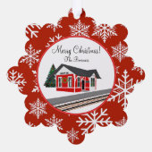 Train Depot Tekening Papier Ornament Gift Kaart (Achterkant)