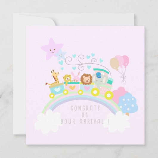 Train dieren roze (Voorkant)