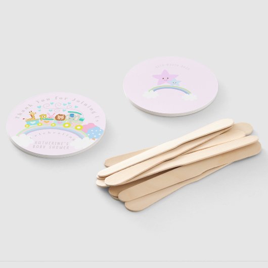 Train dieren roze handwaaier (Niet-gemonteerd)