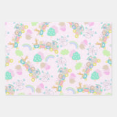 Train dieren roze inpakpapier vel (Voorkant)