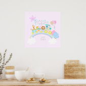 Train Dieren Roze Poster (Keuken)