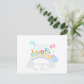 Train Dieren Wit Briefkaart (Staand voorkant)