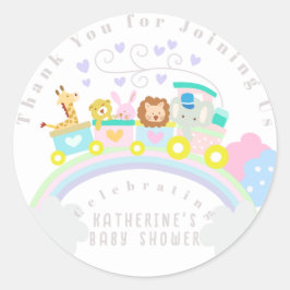 Train Dieren Wit Ronde Sticker