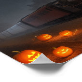 Train door een Halloween bos Poster (Hoek)