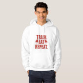 Train Eat Repeat Hoodie – Motivational Gym Hoodie  (Voorkant volledig)