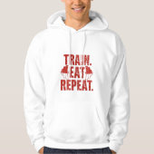Train Eat Repeat Hoodie – Motivational Gym Hoodie  (Voorkant)