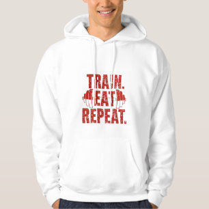 Train Eat Repeat-trui – Motiverende gymtrui Hoodie