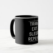 Train Eat Sleep Herhaal. Mok (Voorkant links)