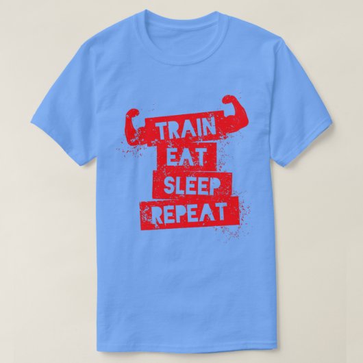 Train Eat Sleep Herhalen T-shirt (Design voorkant)