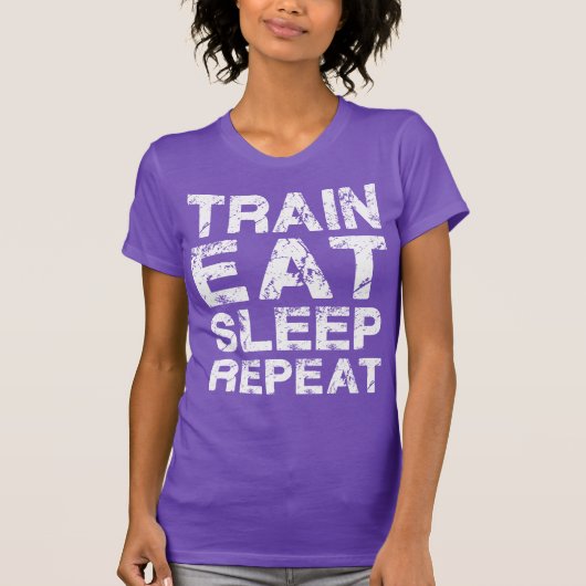 Train Eat Sleep Herhalen T-shirt (Voorkant)