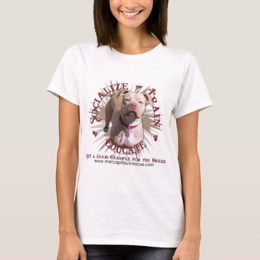 Train Educatie Pitbull socialiseren T-shirt (Voorkant)