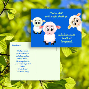 Train een kind Lammetjes Kinderopvang Schrift Briefkaart