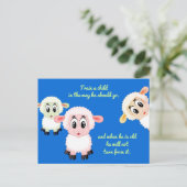Train een kind Lammetjes Kinderopvang Schrift Briefkaart (Staand voorkant)