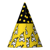 Train en Yellow Polka Dots Verjaardagsfeestje Pet Feesthoedjes (Achterkant)