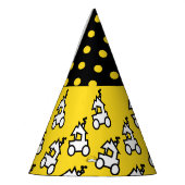 Train en Yellow Polka Dots Verjaardagsfeestje Pet Feesthoedjes (Links)