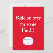 Train Engine, Baby Blue Stripes Red Polka Dots Kaart (Achterkant)