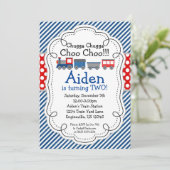 Train Engine, blauwe strepes rode polaire vlek op  Kaart (Staand voorkant)