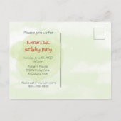 Train Engine Boy 1st. Birthday Invitation briefkaa Uitnodiging Briefkaart (Achterkant)