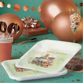 Train Engine Boy 1st. Birthday Papieren Bordje