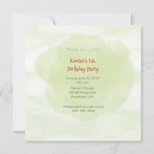 Train Engine Boy 1st. Birthday Uitnodiging (Achterkant)