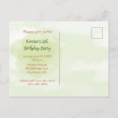 Train Engine Boy 3rd. Birthday Invitation briefkaa Uitnodiging Briefkaart (Achterkant)