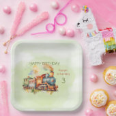 Train Engine Boy 3rd. Birthday Papieren Bordje (Feest)