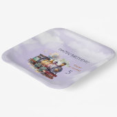 Train Engine Boy 5th Birthday Papieren Bordje (Gebogen)