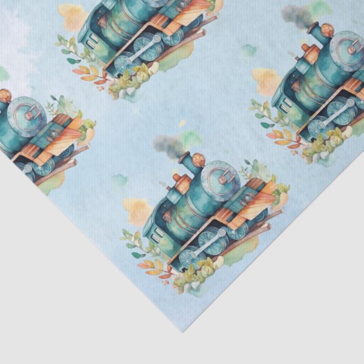 Train Engine Boy Birthday Tissuepapier (Detail)