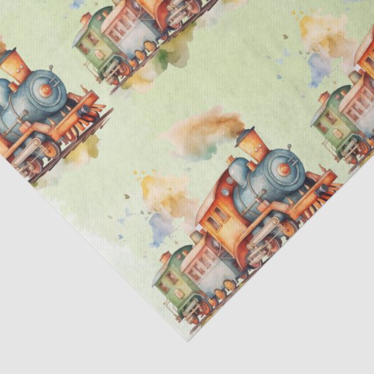 Train Engine Boy Birthday Tissuepapier (Detail)