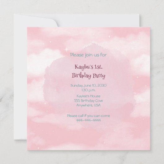 Train Engine Girl 1e verjaardag Kaart (Achterkant)