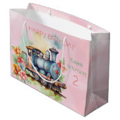 Train Engine Girl 2e verjaardag Groot Cadeauzakje (Achterkant Gekanteld)